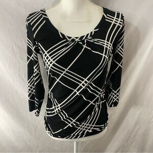 New York & Company Black and White Blouse Classic Top